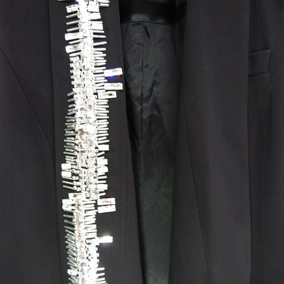 $3375 Philipp Plein Black Embellished Sleeveless Tuxedo 'Chopper' Dress Size S - Picture 4 of 10